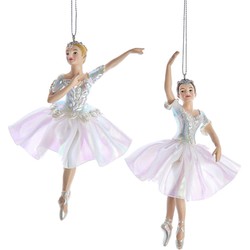 6.5 inch Resin Opalescent Ballerina Orn 2/Asstd 5,715x5,08x16,51 cm kerstornament