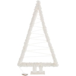 J-line - Kerstboom Touw Imitatiebont Wit Large - 64x13x109cm