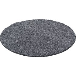 Tapijtenloods Basic Rond Shaggy vloerkleed Grijs Hoogpolig- 160 CM ROND