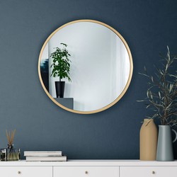 Wandspiegel met metalen lijst Ø 60 cm goud van WOMO-Design