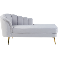 ALLIER - Chaise longue - Lichtgrijs - Linkerzijde - Fluweel