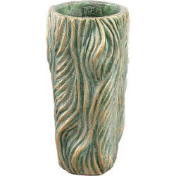 PTMD Bloempot Alexio - 16x16x30 cm - Cement - Groen