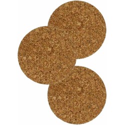 Glazen onderzetters van kurk - rond - 24x stuks - dia 9,5 cm x 3 mm - Glazenonderzetters