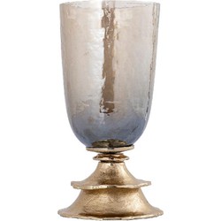 PTMD Windlicht Cevar - 16x16x33 cm - Glas - Champagne