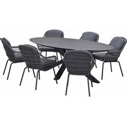 Garden Impressions Yima tuinset 7-delig - Scot tuintafel Napoli grey 230x115 cm