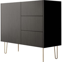 Meubella Dressoir Hacienda - Zwart - 97 cm