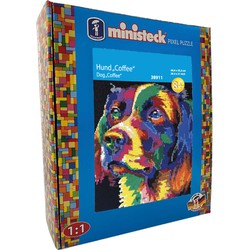 Ministeck Ministeck Ministeck ART Kleurrijke Hond Koffie - XXL Doos - 8500st