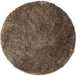 PTMD Jups Brown Fabric Handwoven Carpet Round S