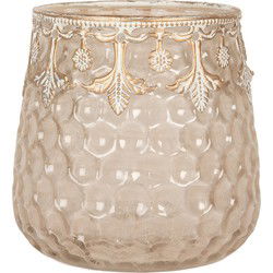 Clayre & Eef Waxinelichthouder Roze Glas