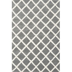 Safavieh Contemporary Indoor Hand Tufted Area Rug, Chatham Collection, CHT718, in Dark Grey & Ivory, 122 X 183 cm