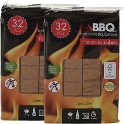 128x stuks barbecue aanmaakblokjes - Aanmaakblokjes