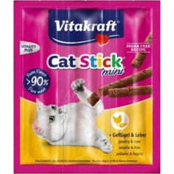 Cat-Stick mini gevogelte & lever (Besteleenheid per 20) - Vitakraft