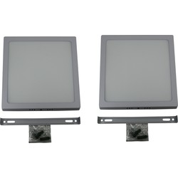 4x Vierkante plafonniere / plafondlampen LED 18W van aluminium en glas 205 x 205 mm - Plafonniere