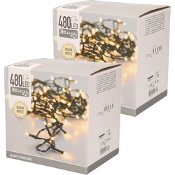 Set van 2x stuks kerst lampjes warm 36 meter buiten kerstverlichting - Kerstverlichting kerstboom