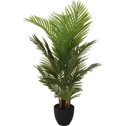 1x Groene kunst goudpalm kamerplanten in pot 94 cm - Kunstplanten