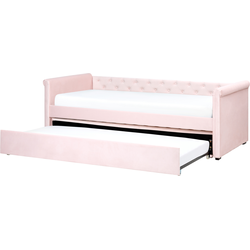 LIBOURNE - Onderschuifbed - Pastelroze - 80 x 200 cm - Polyester