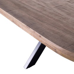 Eettafel Ovaal Mangohout - Metaal - 160x90x78cm - Barn - Giga Meubel