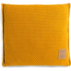 Knit Factory Jesse Sierkussen - Oker - 50x50 cm - Inclusief kussenvulling