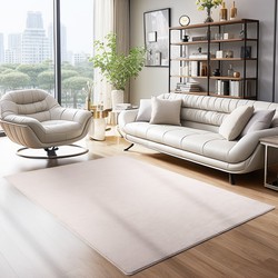 Sky Soft Uni Basic - Vloerkleed - Laagpolig - Effen Kleur - Beige - Woonkamer Tapijt - Anti-Slip Rug- 160x230 CM