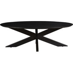 Livingfurn - Salontafel Oslo Ovaal Zwart -70x130x40 - Acaciahout
