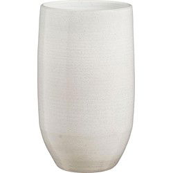 Mica Decorations Bloempot Matteo - 27x27x50 cm - Terracotta - Wit