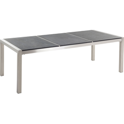 Beliani GROSSETO - Eettafel-Grijs-Graniet, RVS