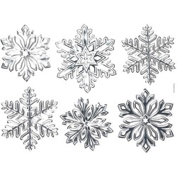 Kerst decoratie stickers zilveren sneeuwvlok/ijsbloem 19 x 30 cm - Feeststickers
