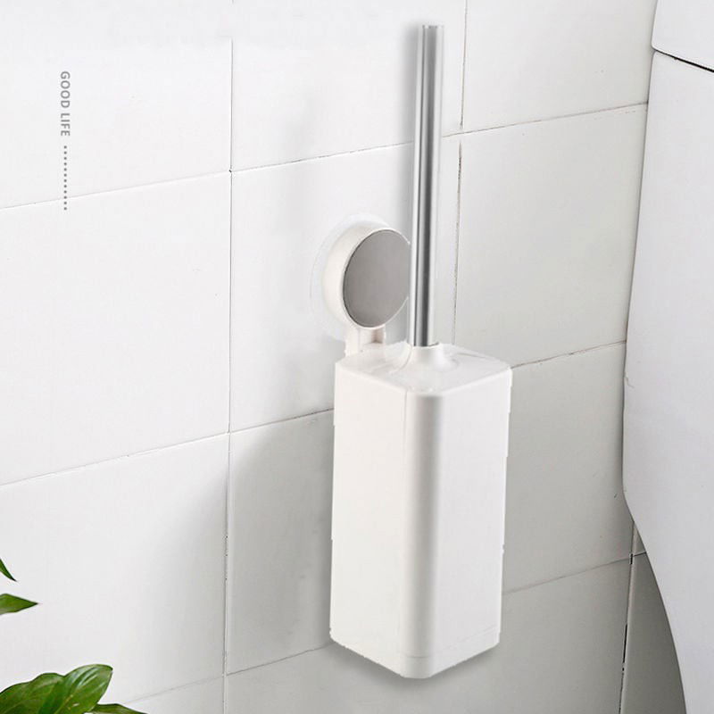 Decopatent® Toiletborstel met houder hangend - WC borstel met houder met Zuignap - Zonder boren - Toiletborstelhouder - Vrijstaand - 