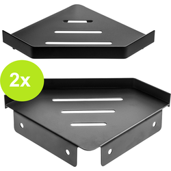 XIVADA Doucherek Huca - Hoekrek - Boren - Rvs - Zwart - Set van 2
