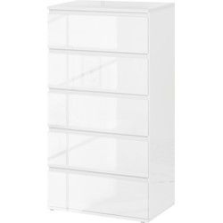 4goodz Ladenkast Greeploos met 5 Laden 33x55x100 cm - Wit Hoogglans