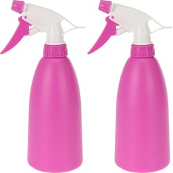 2x Waterspray plantensproeier roze 480 ml - Plantenspuiten