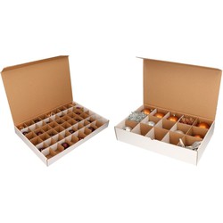 Kerstbal opbergdozen - 2x st - voor D6 en D10 cm kerstballen - Kerstballen opbergboxen