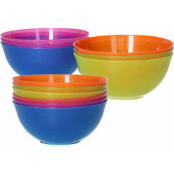 18x Onbreekbare schaaltjes gekleurd 13 cm - Serveerschalen