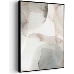 Muurwerken Akoestisch Schilderij - Abstract Rustige Tinten met Accent 03 - Geluidsdempend Wandpaneel - Wanddecoratie - Geluidsisolatie - BASIC (AW 0.65) XXL (107X150)