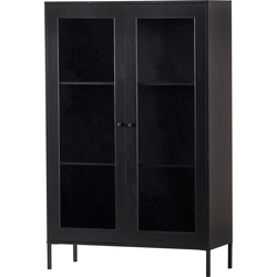WOOOD Xam Vitrinekast - Grenen - Zwart - 155x100x40