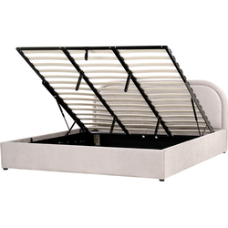 Beliani QUILLIEN - Tweepersoonsbed-Beige-Polyester