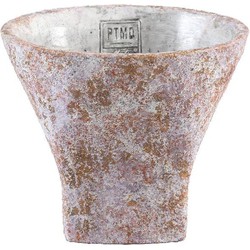 PTMD Githa Ronde Bloempot - H17 x Ø20 cm - Cement - Roze