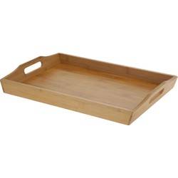 Excellent Houseware Bamboe hout dienblad/serveerblad - lichtbruin - 43 x 29 x 5 cm - Dienbladen