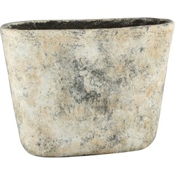 PTMD Charon Ovale Bloempot - 54 x 22 x 41 cm - Cement - Creme