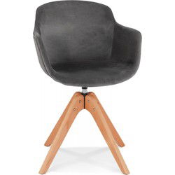 Stoel met armleuningen BERNI 59x54x80 cm Grijs