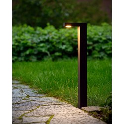 Design zwarte tuinpaal met krachtige LED