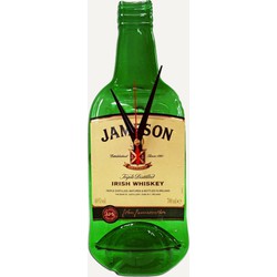 Wandklok - Jameson whiskey fles - groen - 30 x 11 cm - Wandklokken