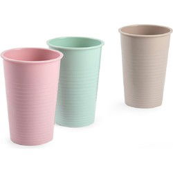 48x Kunststof drinkglazen gekleurd 200 ml - Drinkglazen