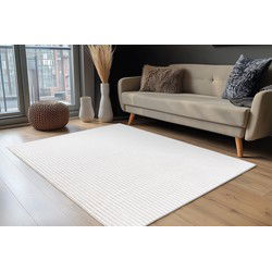 Plush Soft - Fluffy Vloerkleed - 3D Effect, Hoogpolig, 100% Polyester, Super Soft Touch - Creme- 80x150 CM