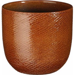 Mica Decorations Bloempot Enzo - 17x17x16 cm - Terracotta - Oker