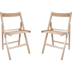 Set van 4x stuks naturel houten klapstoelen voor binnen en buiten - Klapstoelen