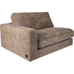 PTMD Nilla sofa with armrest L SiC Ant5 Brown