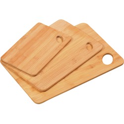 Kesper Keuken voedsel bereiden snijplanken - set 3x stuks - bamboe hout - verschillende formaten - Snijplanken