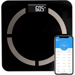 Slimme weegschaal met Bluetooth en 12 lichaamsmetingen - Werkt met Apple Health, Google Fit & Fitbit - Smart Fitness Scale