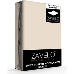 Zavelo Splittopper Hoeslaken Satijn Zand-Lits-jumeaux (180x200 cm)